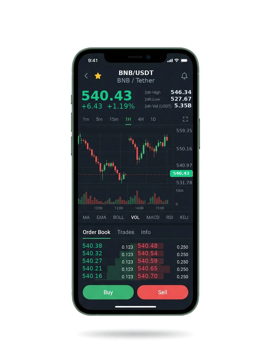 The same portfolio view on a phone screen